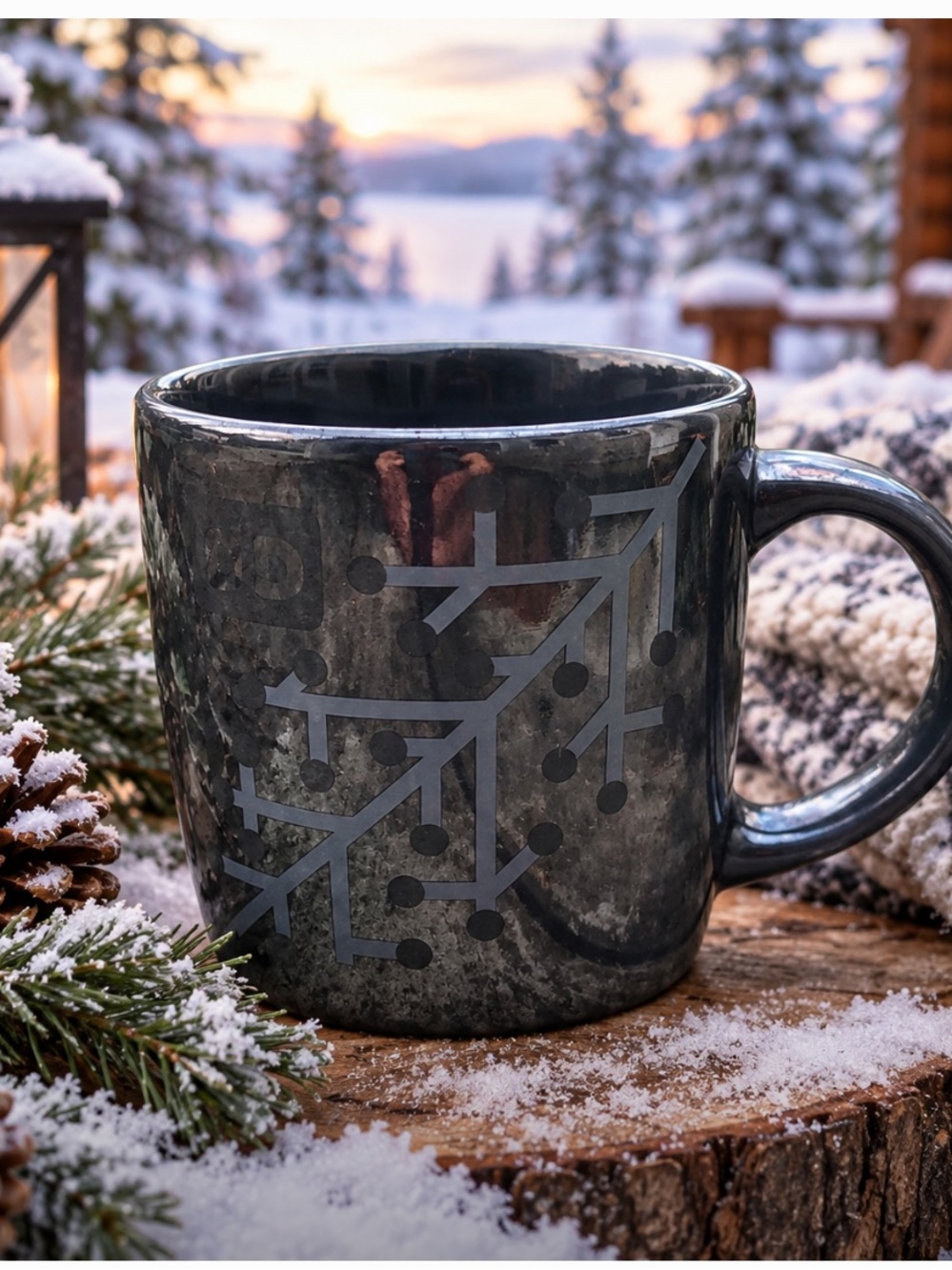 Dunkin Donuts 2014 gray winter mug